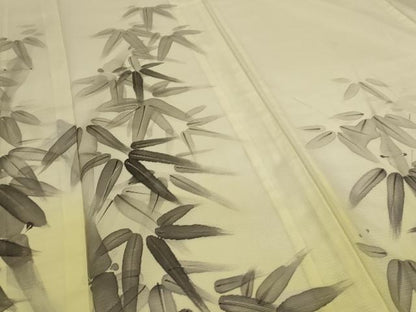 平和屋着物＊夏物 訪問着 絽 手描き 笹文 暈し染め 洗える着物 AABI0676jd