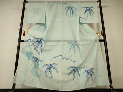 平和屋着物＊夏物 訪問着 絽 手描き 草花文 洗える着物 AABI0678jd