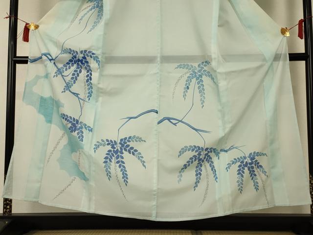 平和屋着物＊夏物 訪問着 絽 手描き 草花文 洗える着物 AABI0678jd