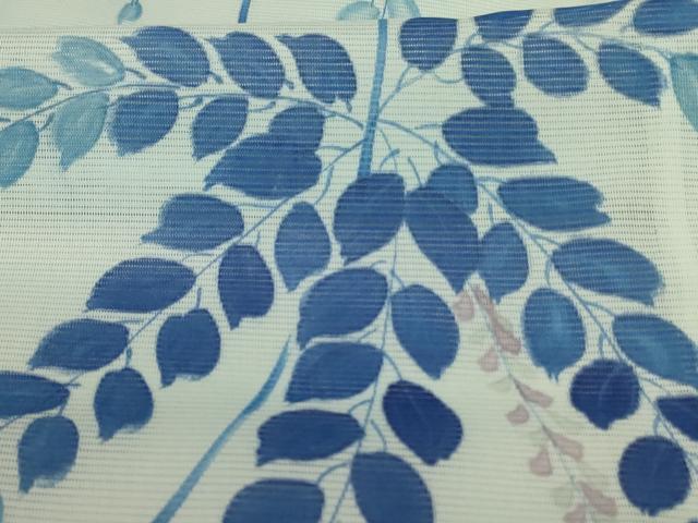 平和屋着物＊夏物 訪問着 絽 手描き 草花文 洗える着物 AABI0678jd