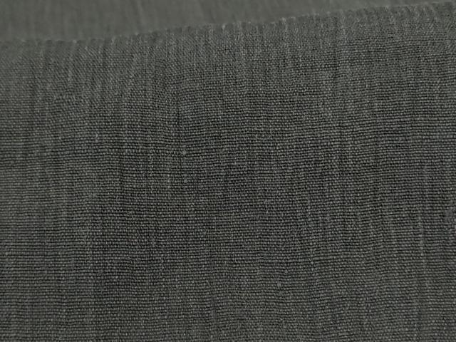 平和屋着物＊夏物 男性 小千谷ちぢみ 色無地 藍墨茶色 麻 逸品 AABI0679jd