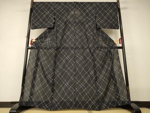 平和屋着物＊夏物 小紋 絽 網目文 正絹 逸品 AABI0686jd