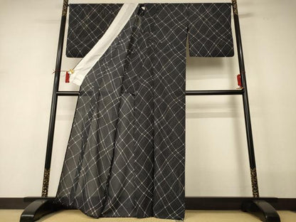 平和屋着物＊夏物 小紋 絽 網目文 正絹 逸品 AABI0686jd