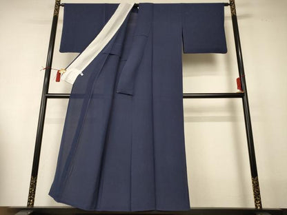平和屋着物＊夏物 色無地 絽 青褐色 正絹 逸品 AABI0687jd