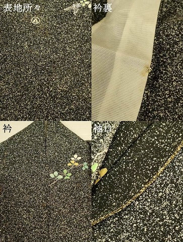 平和屋着物＊夏物 訪問着 絽 草花文 たたき染め 銀彩 三越扱い 正絹 逸品 AABI0690jd