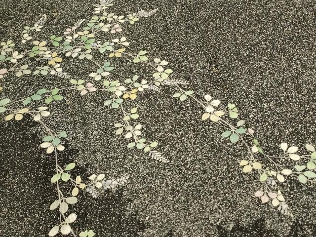 平和屋着物＊夏物 訪問着 絽 草花文 たたき染め 銀彩 三越扱い 正絹 逸品 AABI0690jd