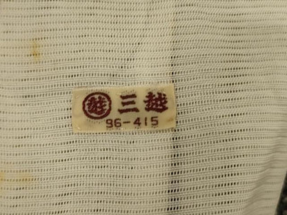 平和屋着物＊夏物 訪問着 絽 草花文 たたき染め 銀彩 三越扱い 正絹 逸品 AABI0690jd