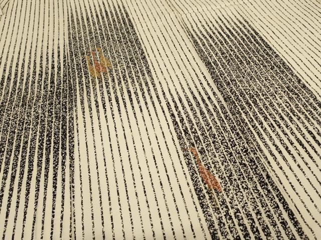 平和屋着物＊夏物 訪問着 絽 変わり縞 鶴 金彩 三越扱い 正絹 逸品 AABI0694jd