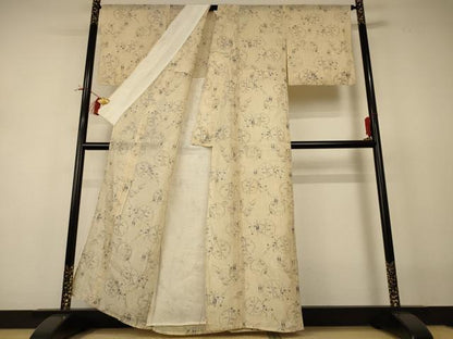 平和屋着物＊夏物 小千谷ちぢみ 雪輪文 麻 逸品 AABI0695jd