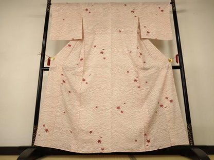 平和屋着物＊夏物 小紋 絽 芝楓文 伊勢丹扱い 洗える着物 AABI0697jd