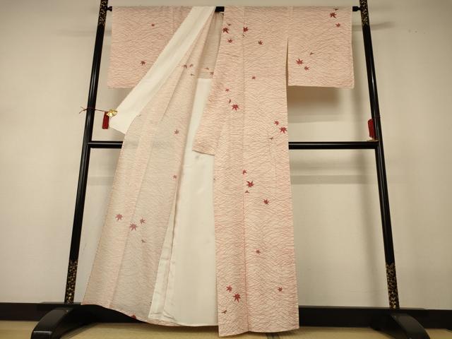 平和屋着物＊夏物 小紋 絽 芝楓文 伊勢丹扱い 洗える着物 AABI0697jd