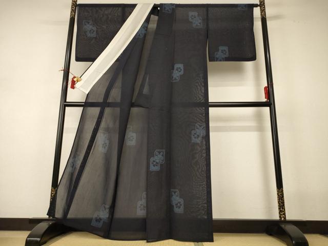 平和屋着物＊夏物 紗紬 色紙花文 正絹 逸品 AABI0698jd