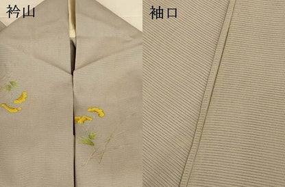 平和屋着物＊夏物 小紋 絽 手描き 草花文 正絹 逸品 AABI0704jd