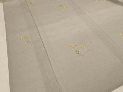 平和屋着物＊夏物 小紋 絽 手描き 草花文 正絹 逸品 AABI0704jd
