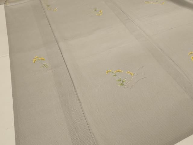 平和屋着物＊夏物 小紋 絽 手描き 草花文 正絹 逸品 AABI0704jd