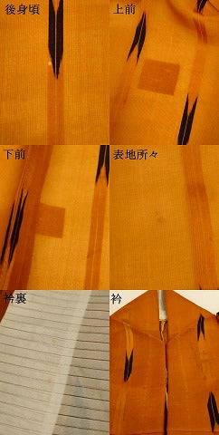 平和屋着物＊夏物 小紋 紗 矢羽文 正絹 逸品 AABI0705jd