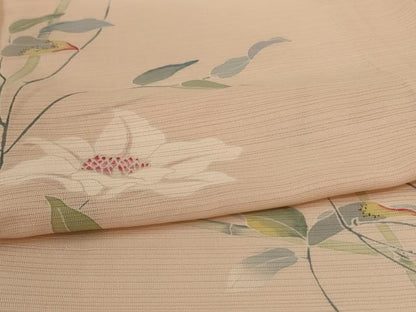 平和屋着物＊夏物 訪問着 絽 手描き 草花文 正絹 逸品 AABI0706jd