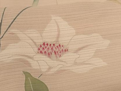 平和屋着物＊夏物 訪問着 絽 手描き 草花文 正絹 逸品 AABI0706jd