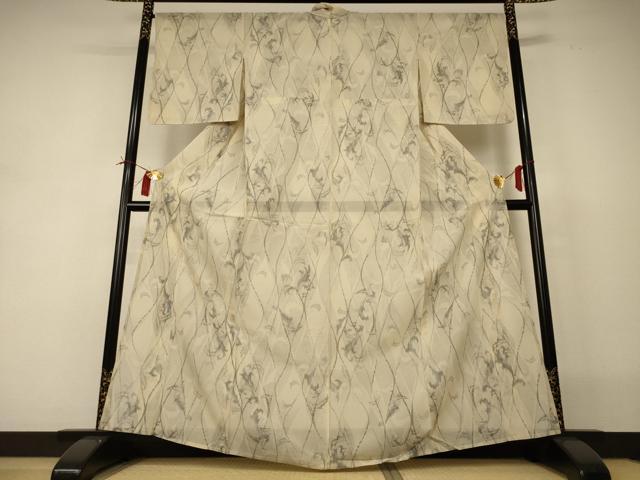 平和屋着物＊夏物 本場大島紬 夏大島 唐草文 正絹 逸品 AABI0707jd