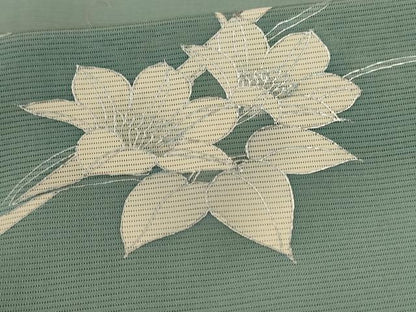 平和屋着物＊夏物 訪問着 絽 草花文 銀彩 正絹 逸品 AABI0709jd