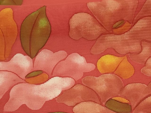 平和屋着物＊夏物　訪問着　絽　手描き　草花文　正絹　逸品　AABI0710jd