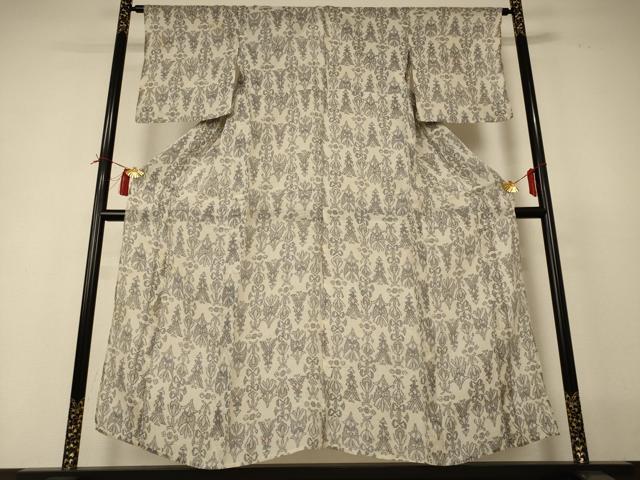 平和屋着物＊夏物 小千谷ちぢみ 幾何学文様 麻 逸品 AABI0712jd