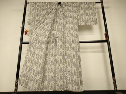 平和屋着物＊夏物 小千谷ちぢみ 幾何学文様 麻 逸品 AABI0712jd