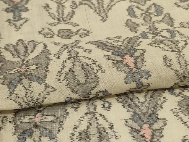 平和屋着物＊夏物 小千谷ちぢみ 幾何学文様 麻 逸品 AABI0712jd