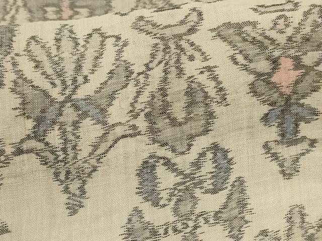 平和屋着物＊夏物 小千谷ちぢみ 幾何学文様 麻 逸品 AABI0712jd