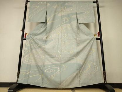 平和屋着物＊夏物 訪問着 絽 流水文 金彩 正絹 逸品 AABI0713jd