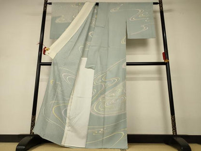 平和屋着物＊夏物 訪問着 絽 流水文 金彩 正絹 逸品 AABI0713jd