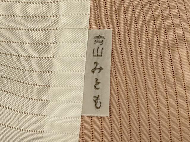 平和屋着物＊夏物 小紋 縦絽 丸文 青山みとも 正絹 逸品 AABI0714jd