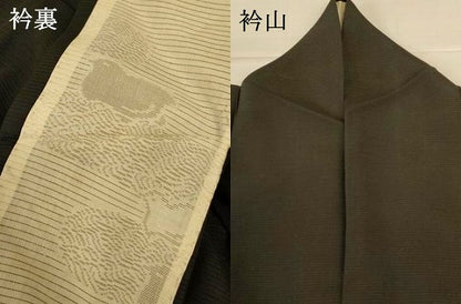 平和屋着物＊夏物 黒留袖 絽 両褄 立波草花文 暈し染め 銀彩 正絹 逸品 AABI0715jd