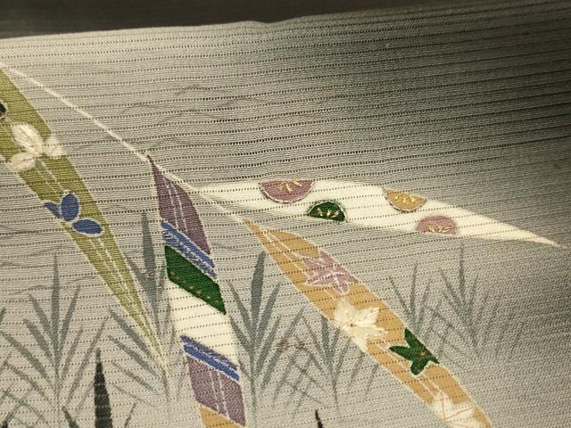平和屋着物＊夏物 黒留袖 絽 両褄 立波草花文 暈し染め 銀彩 正絹 逸品 AABI0715jd