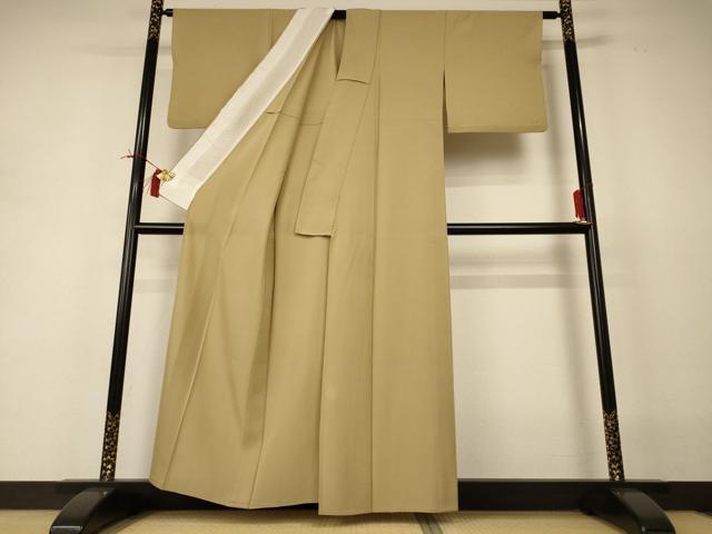 平和屋着物＊夏物 色無地 絽 枯色 正絹 逸品 AABI0716jd