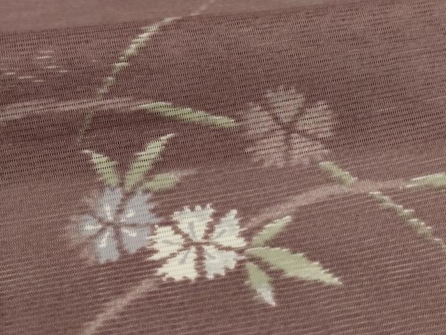 平和屋着物＊夏物 小紋 絽 芝花文 洗える着物 AABI0717jd
