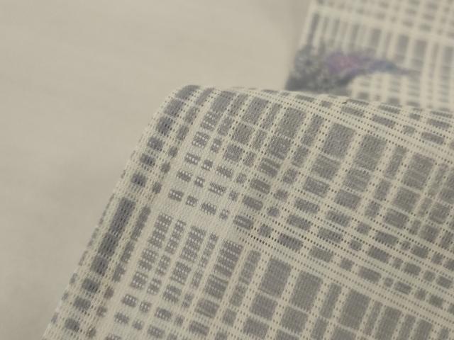 平和屋着物＊夏物 小紋 絽 飛鶴花文 洗える着物 AABI0718jd