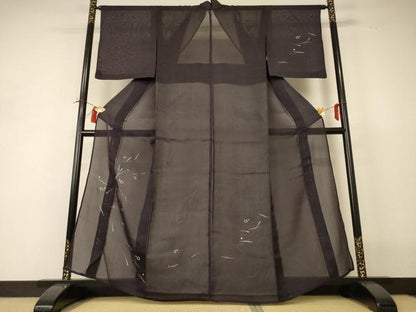平和屋着物＊夏物 訪問着 紗 幾何学文様 金彩 正絹 逸品 AABI0719jd