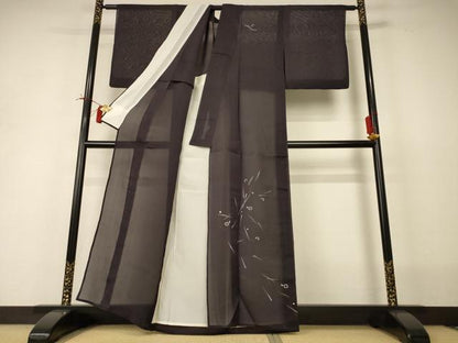 平和屋着物＊夏物 訪問着 紗 幾何学文様 金彩 正絹 逸品 AABI0719jd