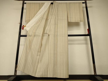 平和屋着物＊夏物 本場大島紬 夏大島 150亀甲 変わり縞 正絹 逸品 AABI0720jd