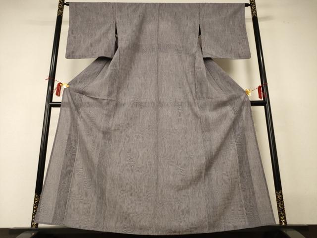 平和屋着物＊夏物 洗える最高級着物 ＜英＞はなぶさ謹製 小紋 紗 よろけ縞 洗える着物 AABI0722jd