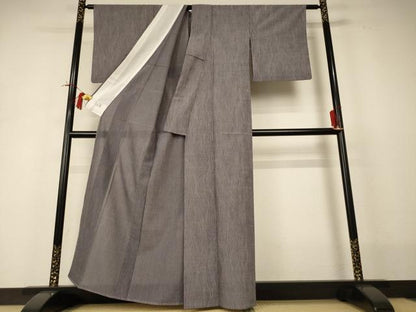 平和屋着物＊夏物 洗える最高級着物 ＜英＞はなぶさ謹製 小紋 紗 よろけ縞 洗える着物 AABI0722jd