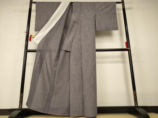 平和屋着物＊夏物 洗える最高級着物 ＜英＞はなぶさ謹製 小紋 紗 よろけ縞 洗える着物 AABI0722jd