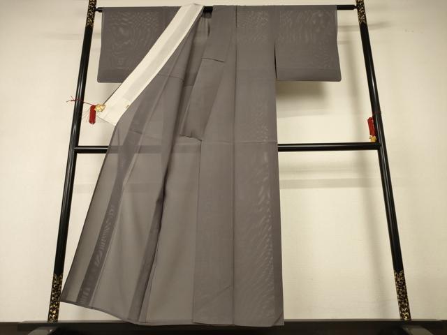 平和屋着物＊夏物 色無地 絽 藍海松茶色 三越扱い 正絹 逸品 AABI0724jd