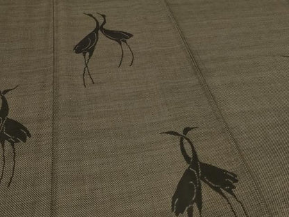 平和屋着物＊夏物 訪問着 夏大島 鶴 正絹 逸品 AABI0729jd