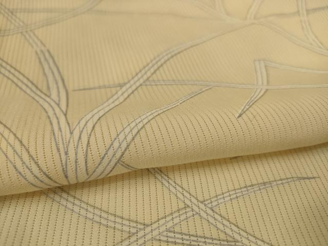 平和屋着物＊夏物 小紋 縦絽 草葉文 正絹 逸品 AABI0731jd