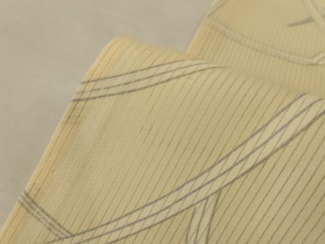 平和屋着物＊夏物 小紋 縦絽 草葉文 正絹 逸品 AABI0731jd