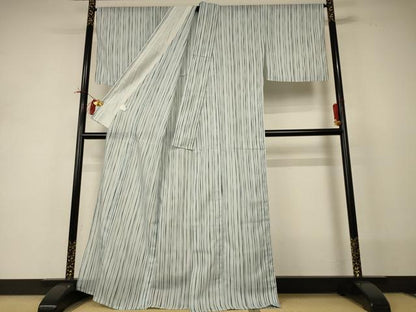 平和屋着物＊夏物 小紋 絽 縞 洗える着物 AABI0740jd
