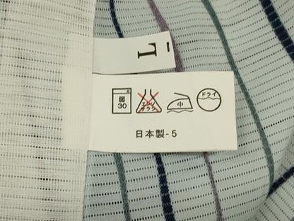 平和屋着物＊夏物 小紋 絽 縞 洗える着物 AABI0740jd