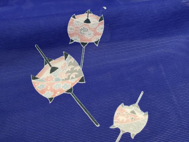 平和屋着物＊夏物 小紋 絽 糸巻文 洗える着物 AABI0742jd